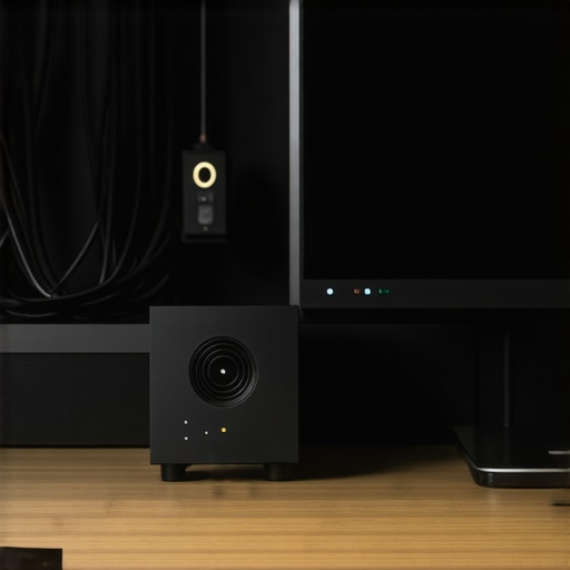 Professional Power Management for Home Cinema High-end power conditioner next to a gaming monitor for voltage stability