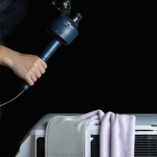 Professional Projector Lens Maintenance Tools A person cleaning a projector lens with a professional blower and cloth to prevent dust blobs.