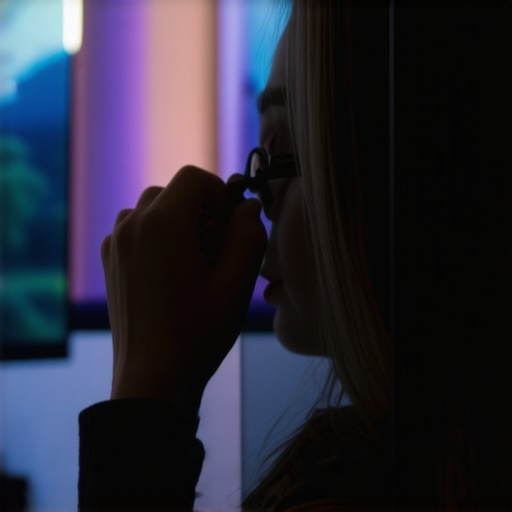 Professional cleaning of a high-end home theater monitor Close-up of cleaning a 4K monitor screen with a microfiber cloth in a home cinema