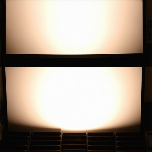 Projector Screen Gain Comparison Visual demonstration of hotspotting on a high-gain projector screen compared to a matte screen.