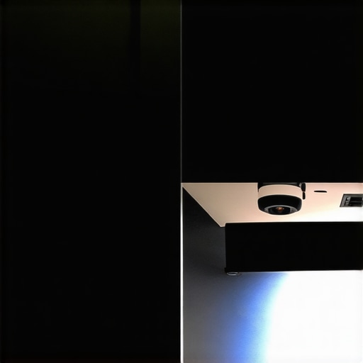 Projector light spill comparison with DIY shield Comparison of projector image quality with and without a cardboard light shield