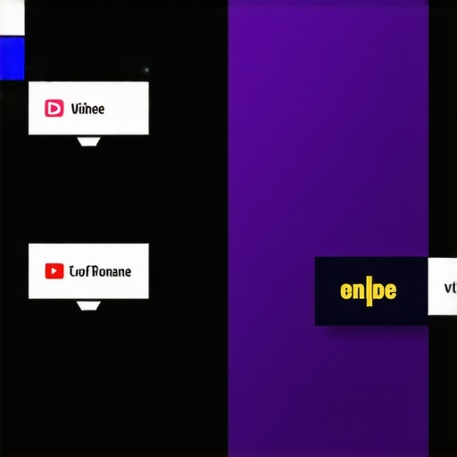 Comparison of a TV's internal apps versus an external streaming box showing menu differences