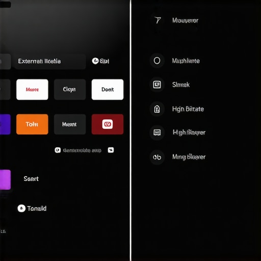 A visual comparison between a built-in Smart TV application menu and a dedicated external media player interface.