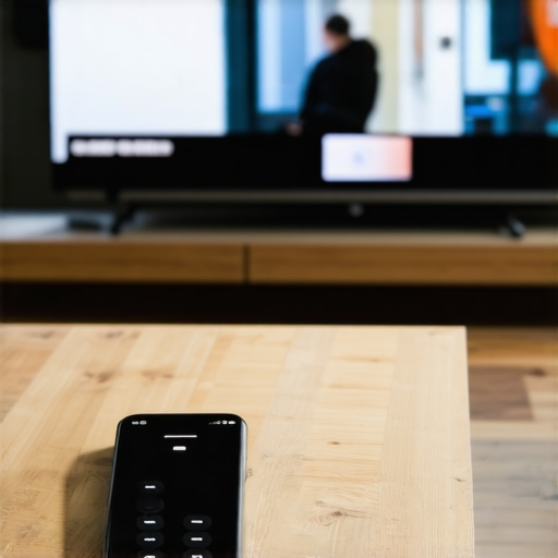 Smartphone repurposed as a smart TV remote An old smartphone used as a dedicated touchscreen remote for a home cinema system.