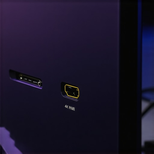Close-up of a 4K 120Hz HDMI port on the back of a modern TV