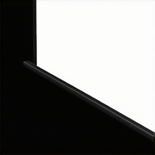 Using Magnets to Fix Screen Curl A projector screen edge being pulled straight by a small magnet weight.